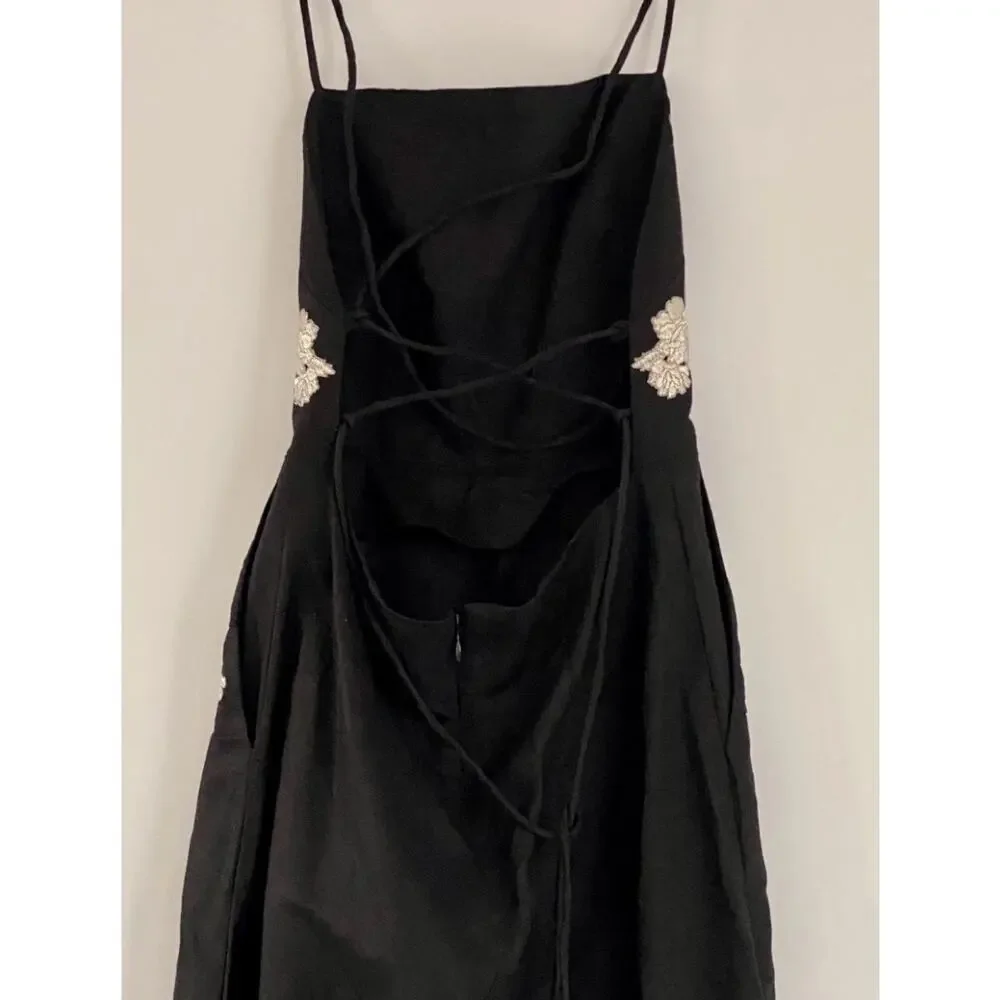 Zimmermann Black Jumpsuit with Cream Floral Accents - Picture 8 of 8